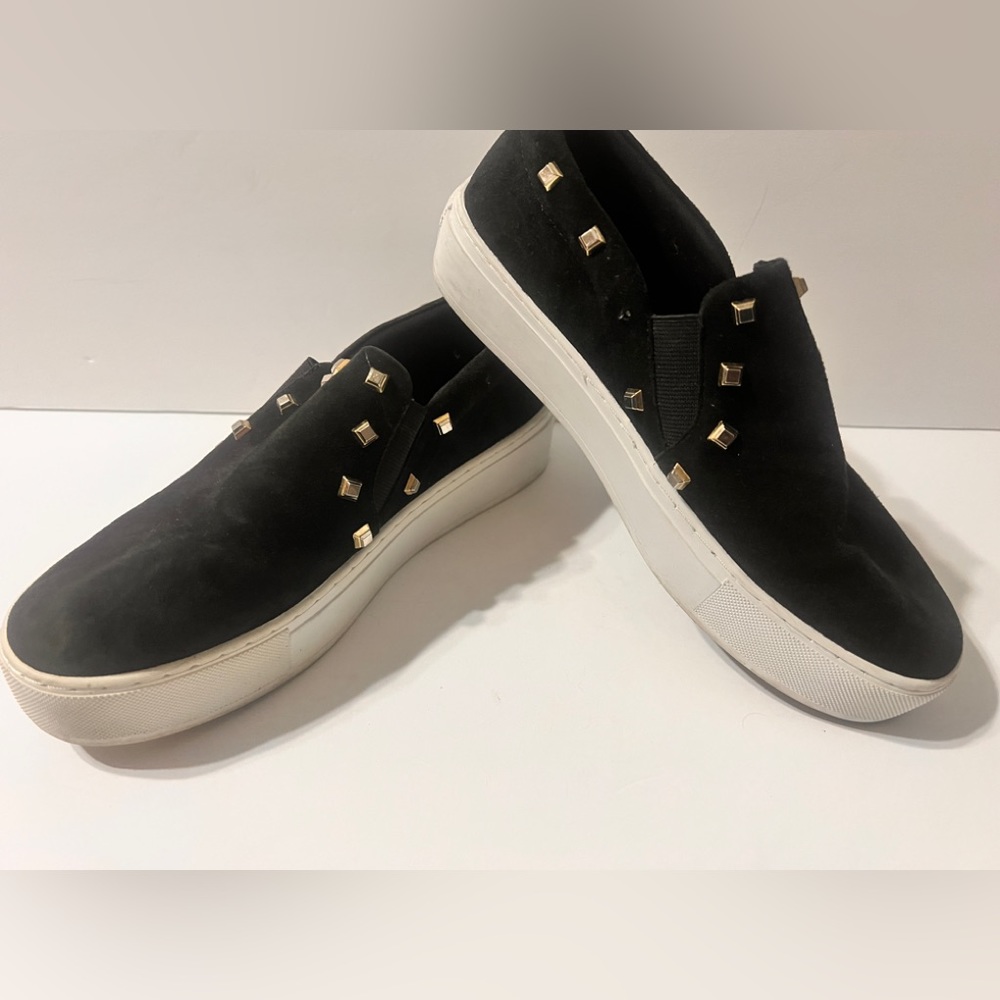 Rebecca Minkoff Suede Studded Tennis Shoes Slip Ons Size 6